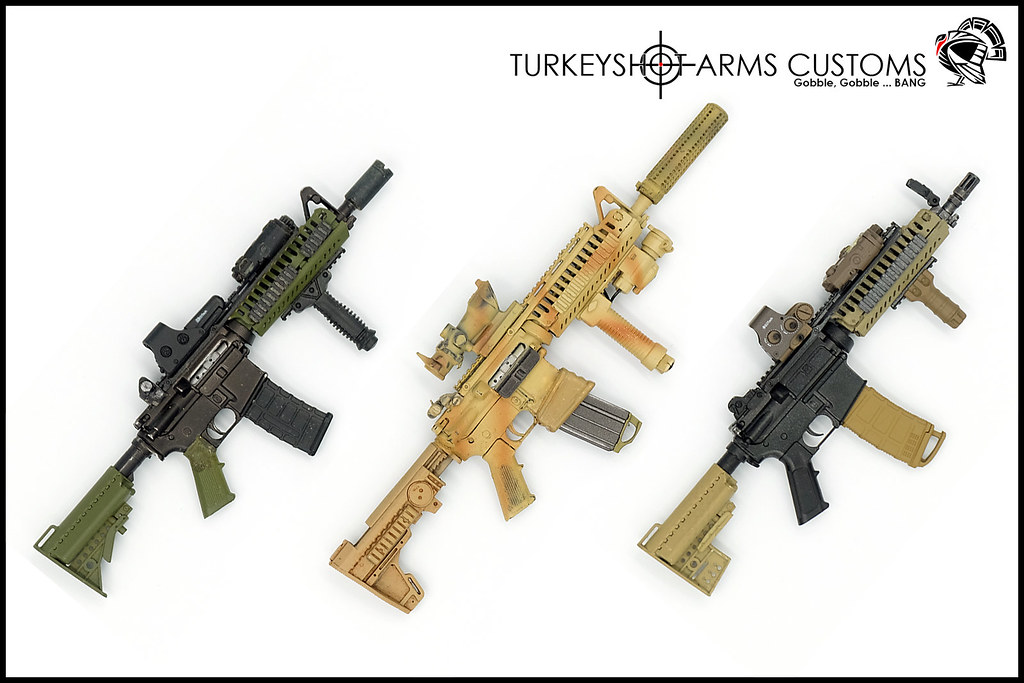 東京マルイ次世代 M4 CQBR実物VLTOR CASV-ELT TANセット Collection of VLTOR CQBR M4 CASV-EL rifles - Kitbashes - Armed Figures