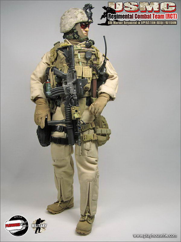 Tan Gloves 1//6 scale toy USMC RCT 6th Regiment