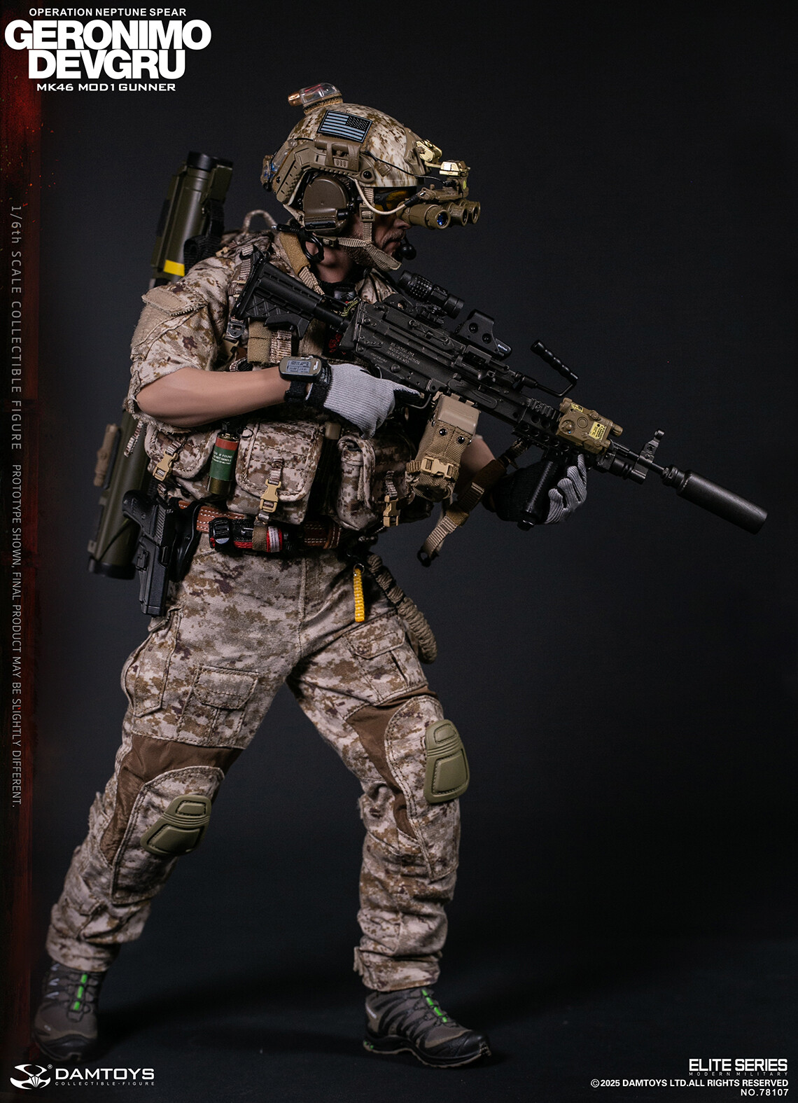 DAMTOYS 78107 DEVGRU Operation Neptune Spear “GERONIMO” MK46 MOD1